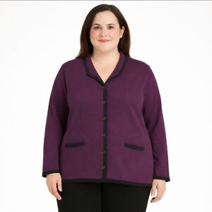 Lane Bryant Purple Button Down Cardigan Sz 14/16